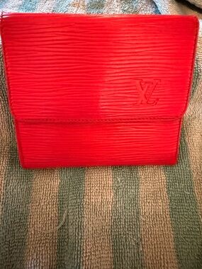 Louis Vuitton Red Epi Leather Wallet Clutch